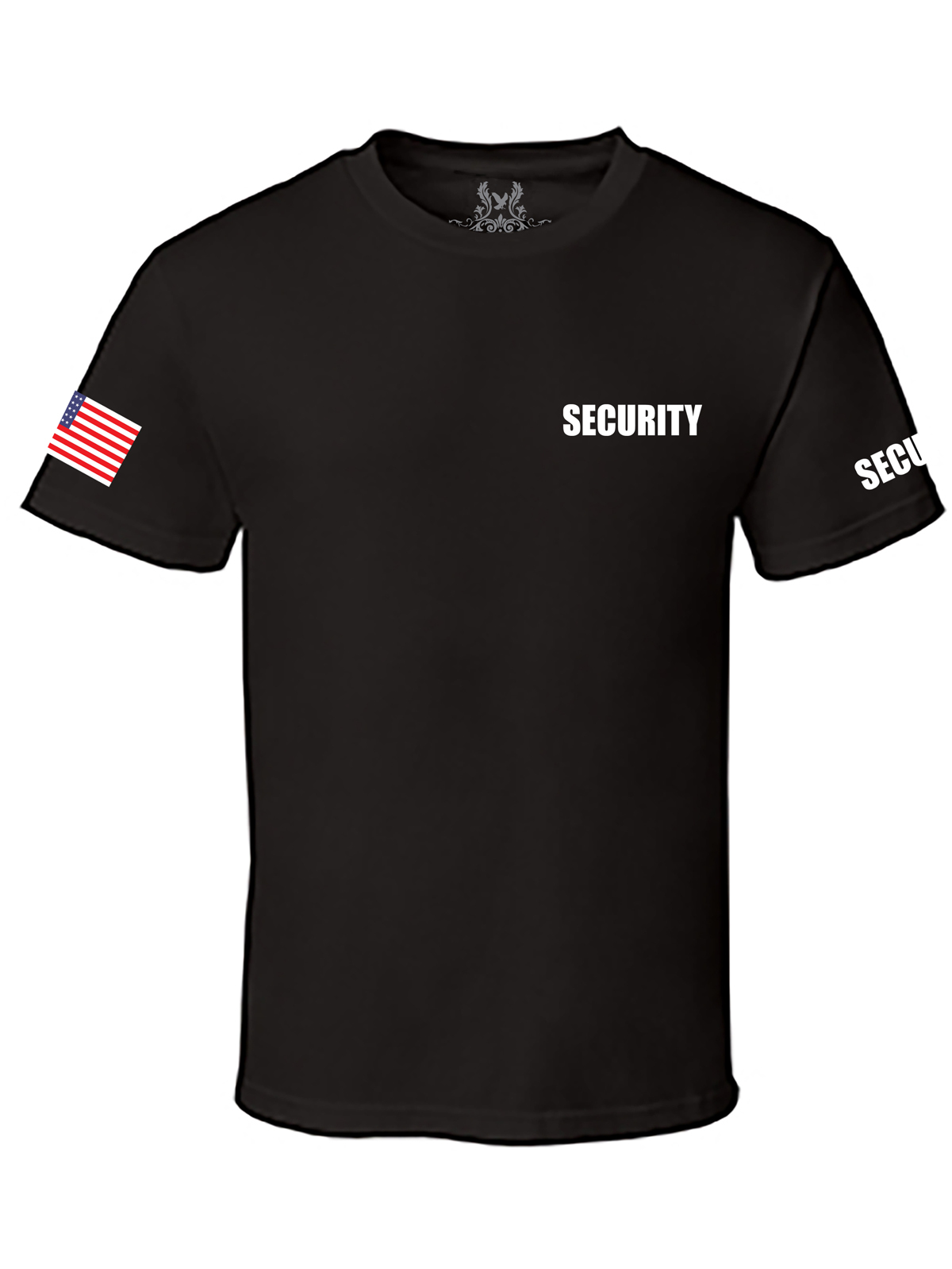 NW MEN'S PRINTED SECURITY STAFF USA FLAG POLICE FUNNY CUSTOM HALLOWEEN T-SHIRT gallery