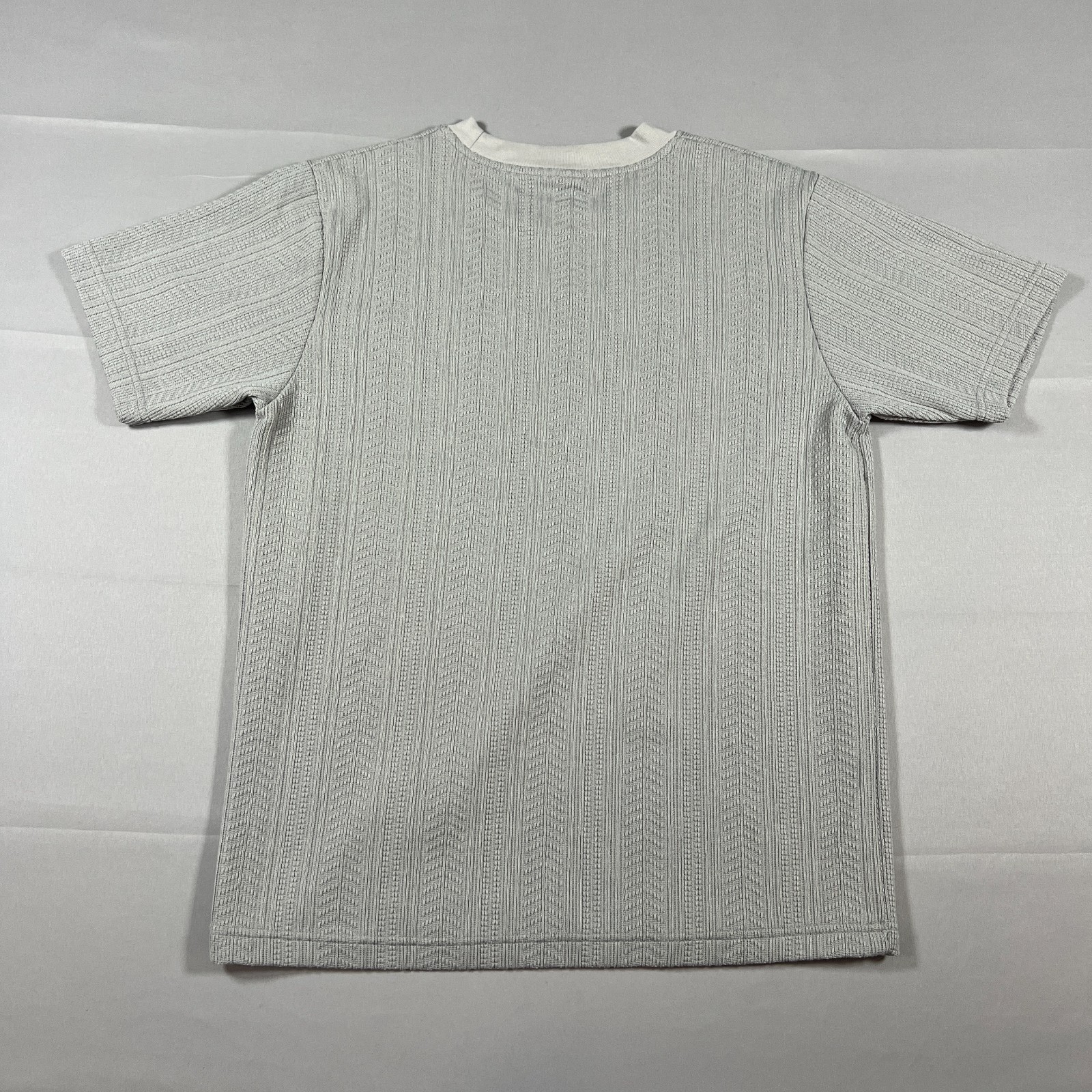 Original Deluxe Apparel T Shirt Mens Small Gray Ribbed Knitted Stretch Crew Neck gallery