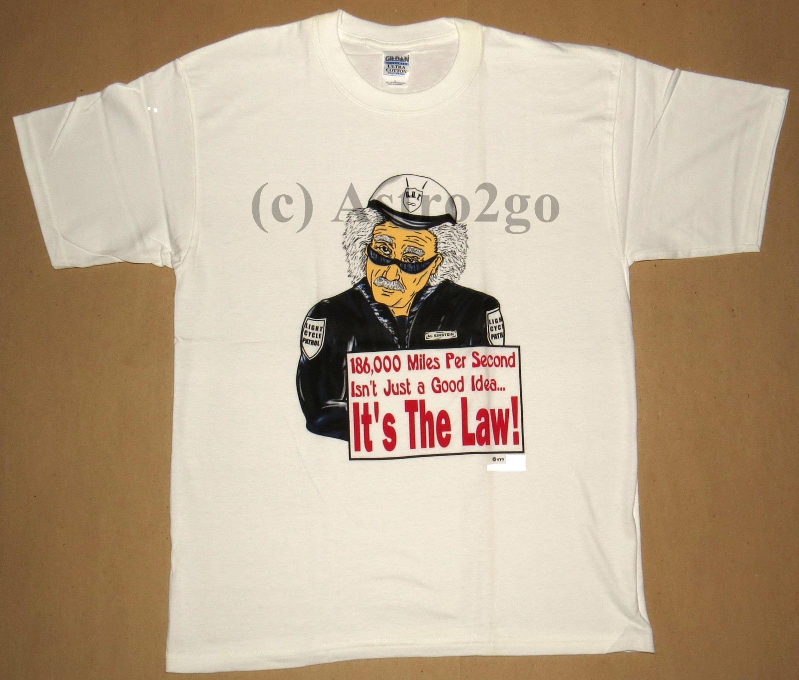 EINSTEIN COP-186,000 MILES PER SECOND...IT'S THE LAW--Science Physics T Shirt gallery