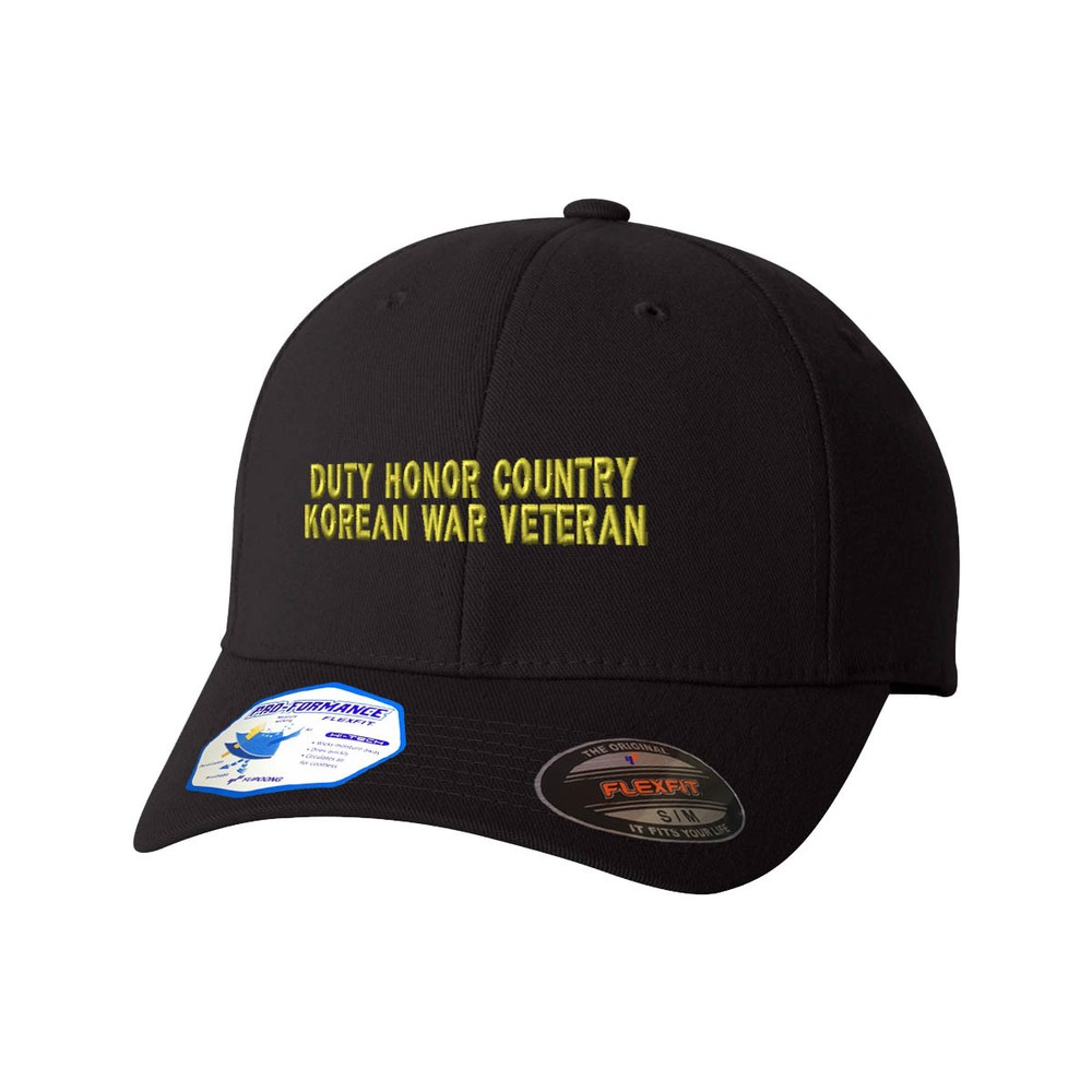 Flexfit Hats for Men & Women Duty Honor Country Korean War Veteran Embroidery