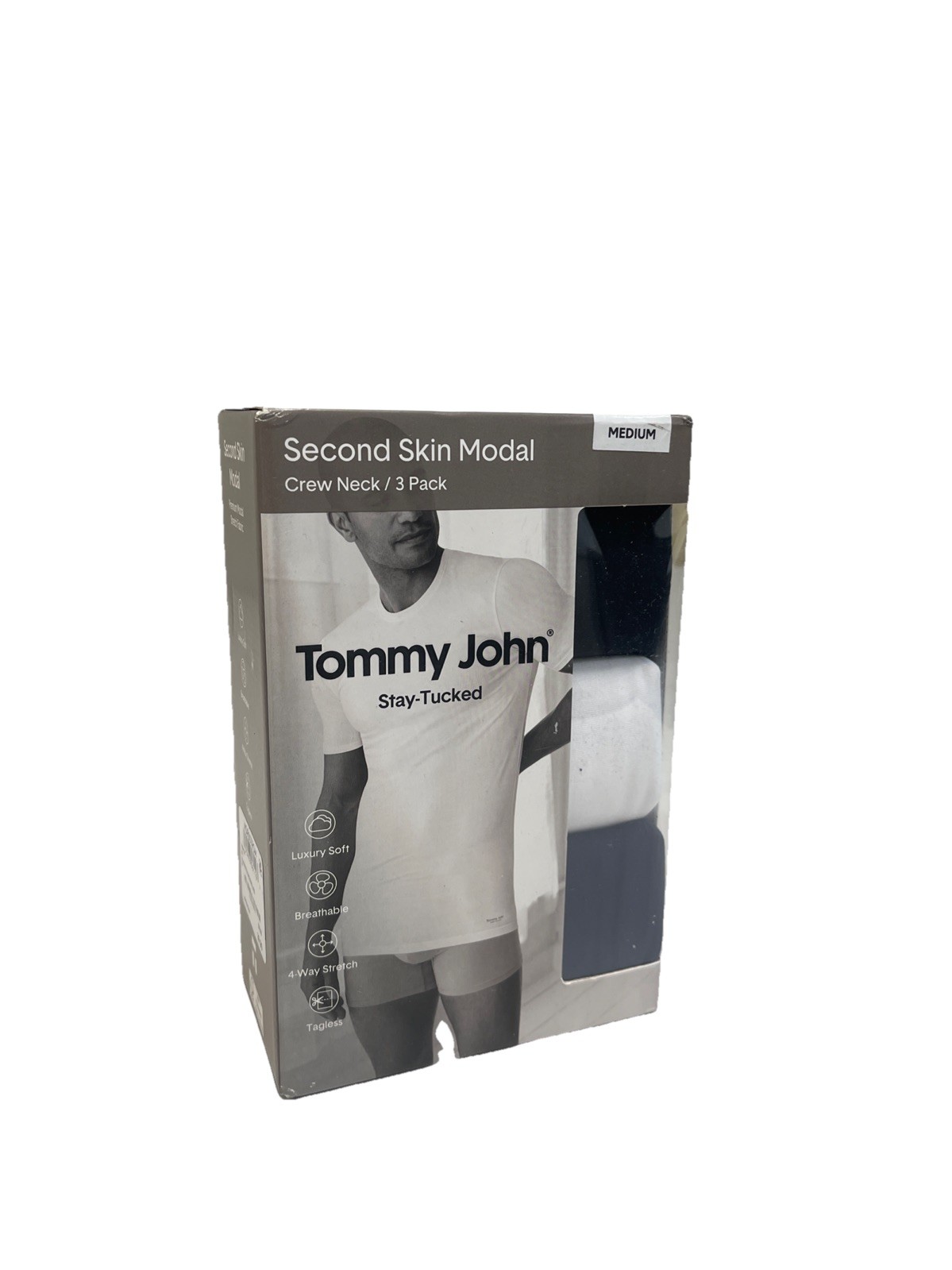 Second Skin Crew Neck Modern Fit Undershirt (3-Pack) Multicolor M