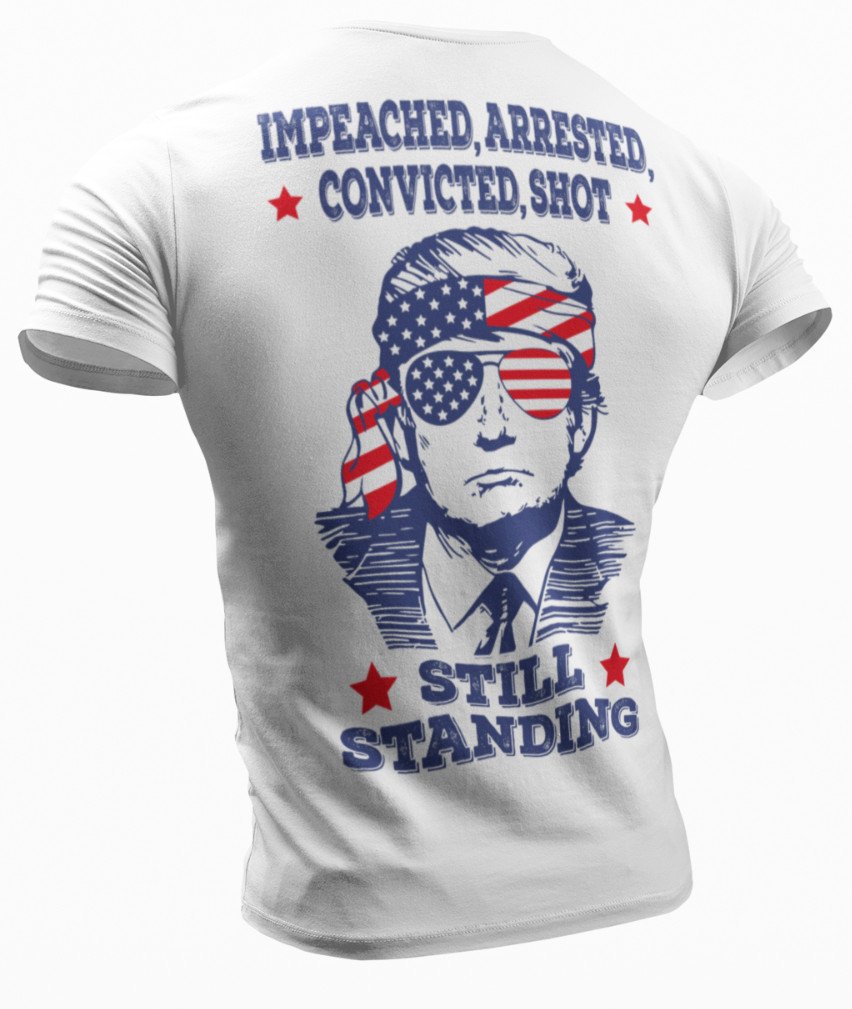 Donald Trump Rally Arrested Shot Support Trump MAGA 2024 Election T-Shirt gallery