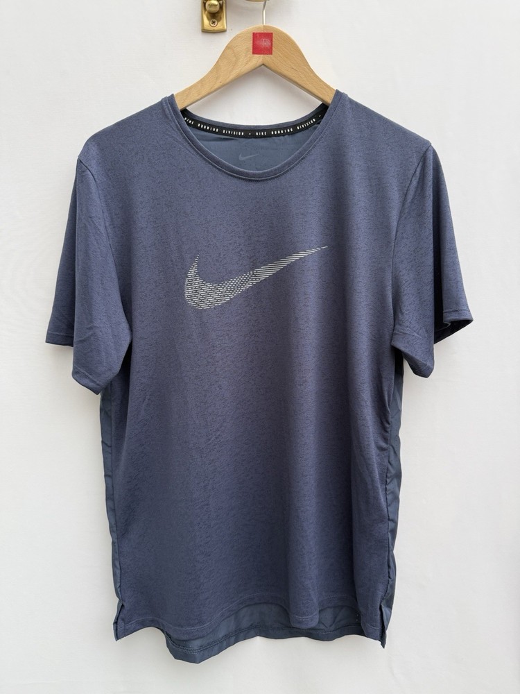 Nike Running Division Dri-FIT Miler Running T Shirt Blue Reflective Mens Medium