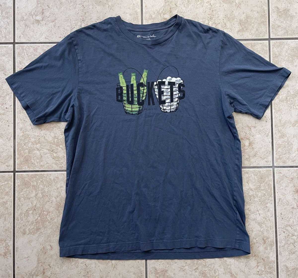 Travis Mathew Golf Men's Short Sleeve Blue XL Beer Balls T-Shirt Sports Dad Top gallery