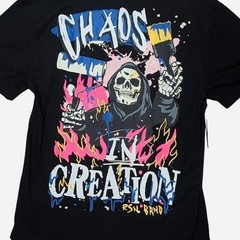 NWT Reason Brand Chaos In Creation Grim Reaper Black Tee Shirt Mens Size Large