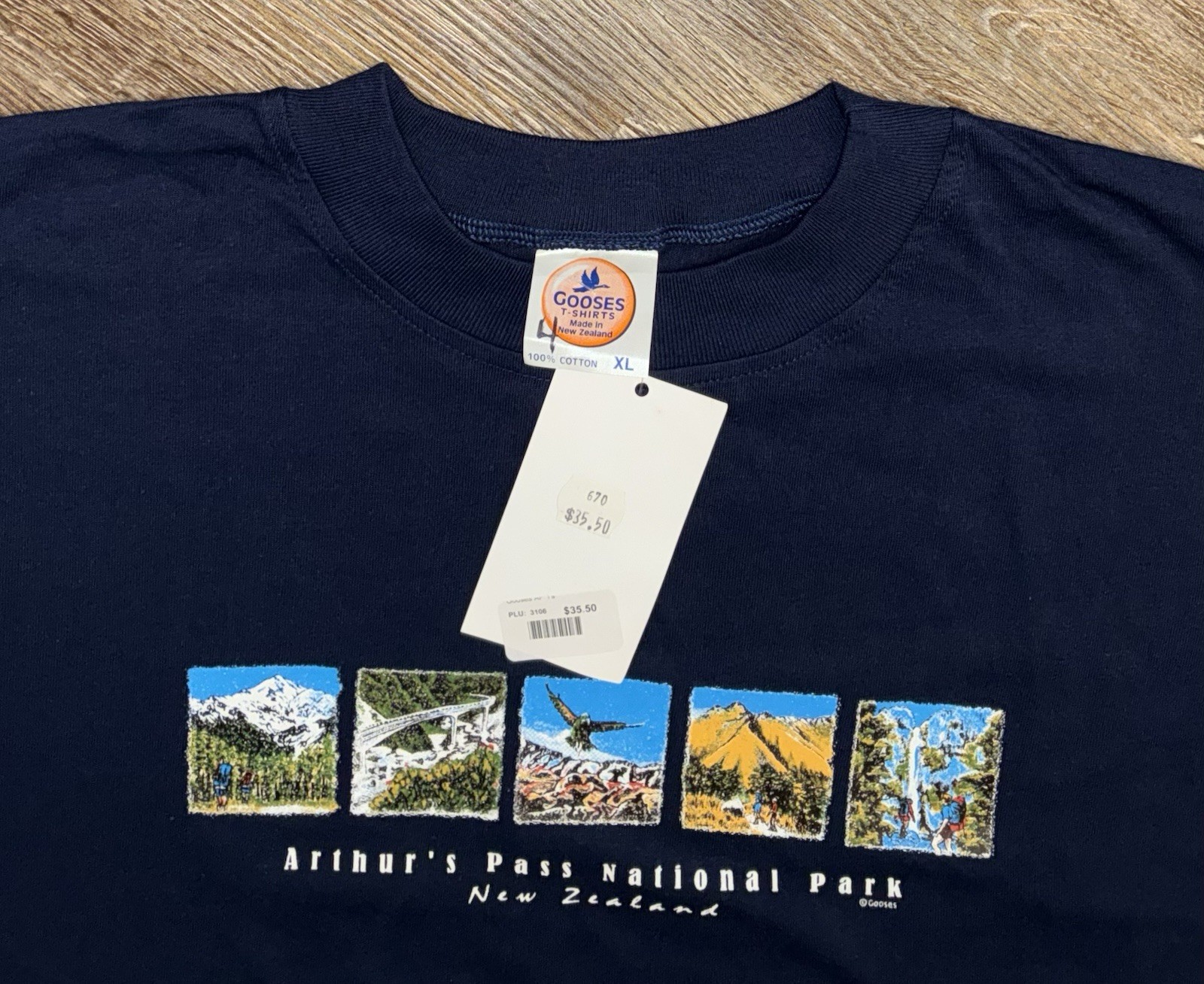 NWT Vintage Y2K Gooses Arthur’s Pass New Zealand T Shirt XL Made NZ gallery