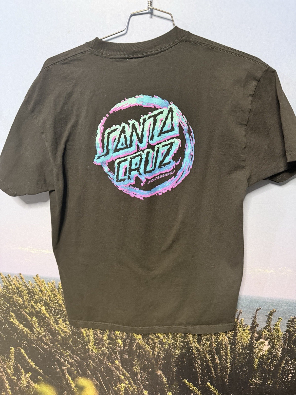 Vtg Santa Cruz Skateboards Shirt L Big Graphic Skate Preowned gallery
