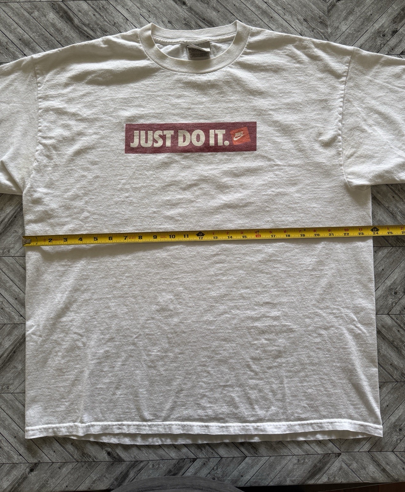 VTG Nike T-Shirt Mens XL White Just Do It Outdoor Sports Gym Running Workout 90s gallery