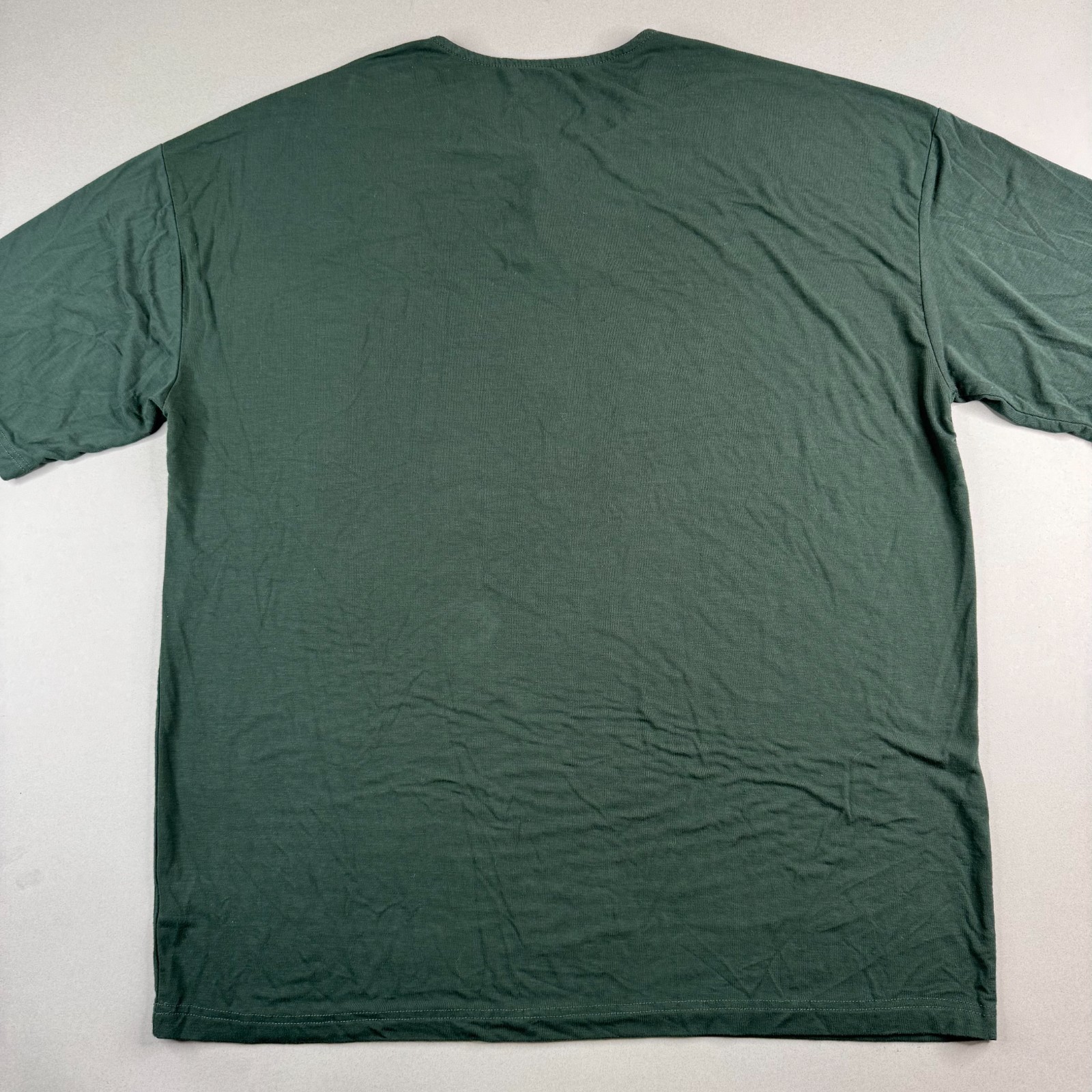 YoungLA Mens Large Green Modal Polyester Spandex Oversized Henley T-Shirt gallery