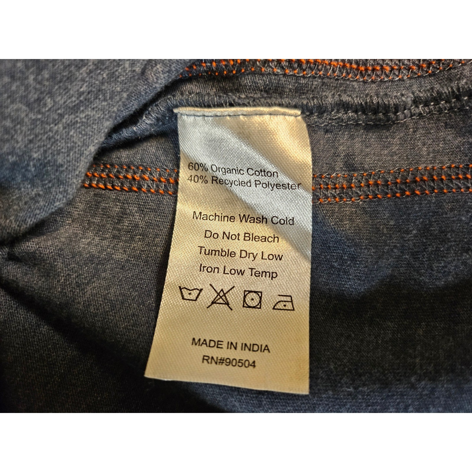 Carbon2cobalt T-Shirt Mens XL Gray Orange Contrast Stitch Organic Cotton Blend gallery