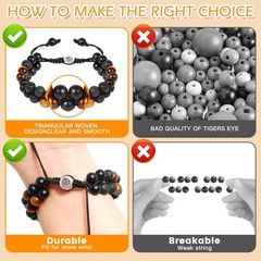 Triple Protection Bracelet – for Protect & Balance – Energy Crystal Handmade …