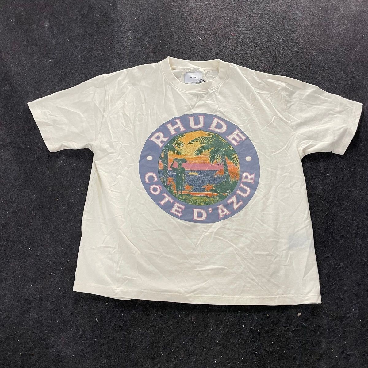 RHUDE Cote D' Azur Graphic Tee Men's Size M VTG White gallery
