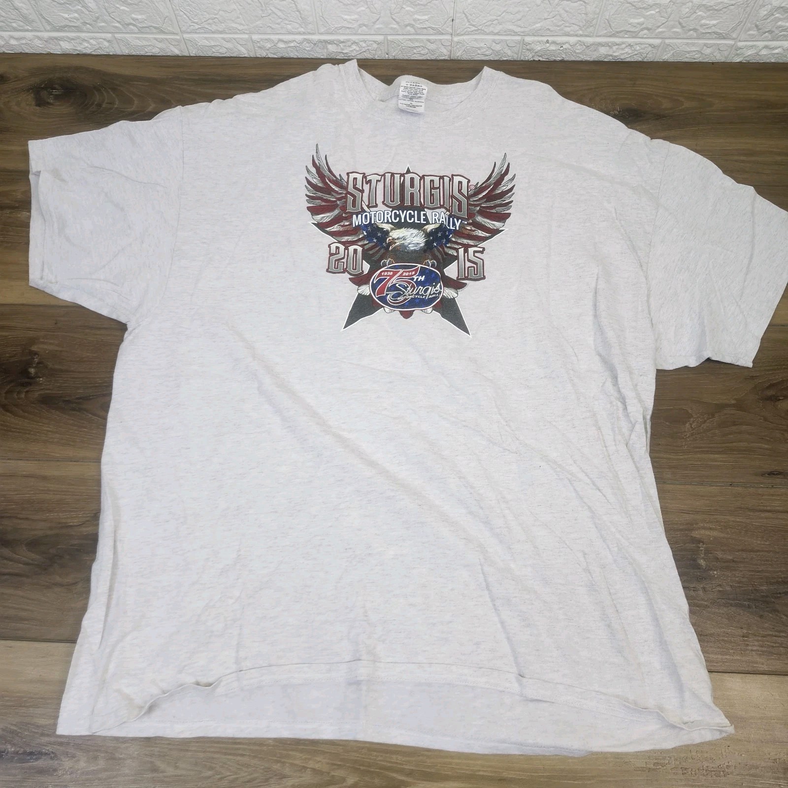 2015 Sturgis Motorcycle Rally Bike Week Graphic T Shirt Gray 2XL 75th Annual gallery
