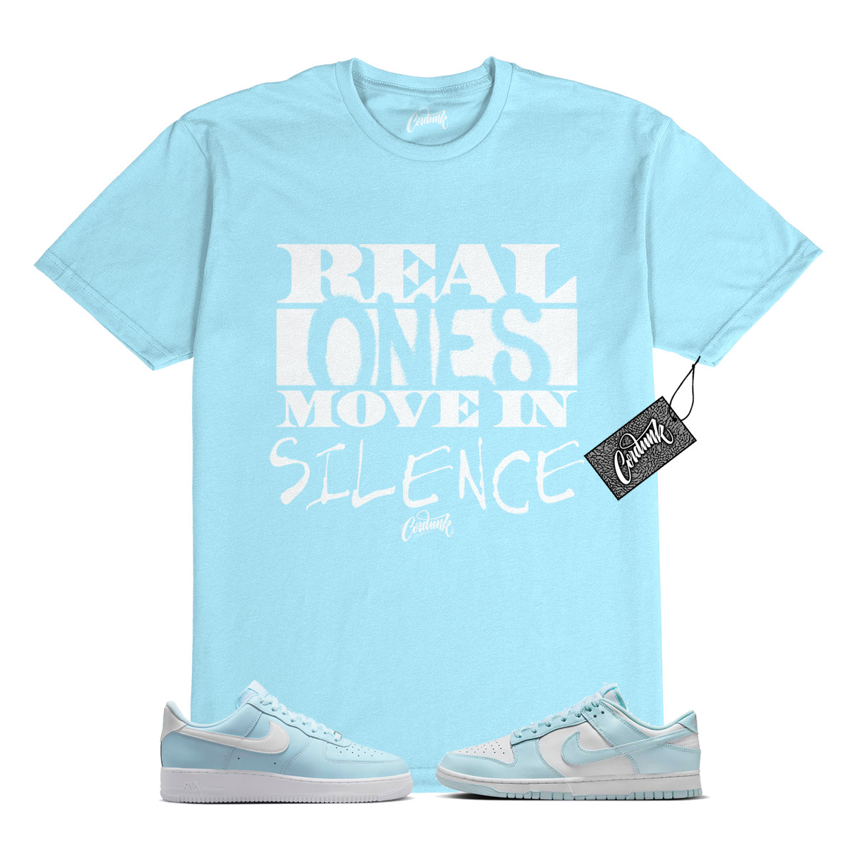 Air Force 1 Dunk Low Glacier Ice Blue White T Shirt to Match REAL