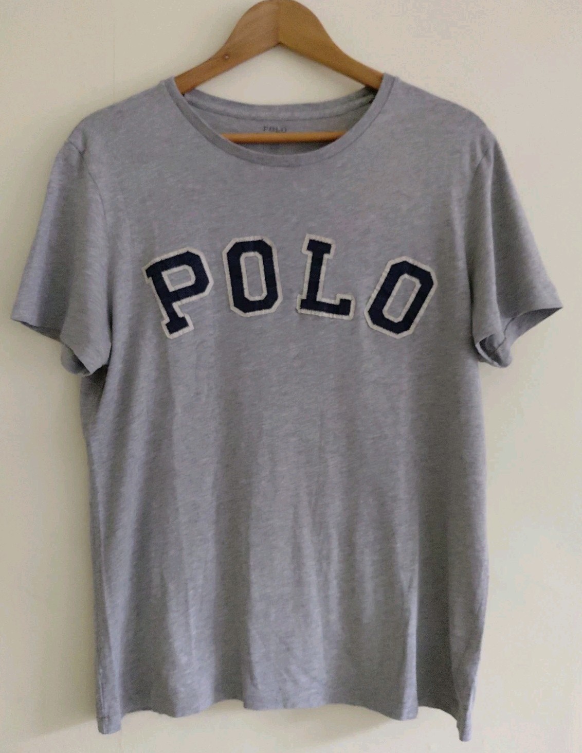 Polo Ralph Lauren Mens T Shirt Size Medium Logo Letter Design Grey 100% Cotton gallery