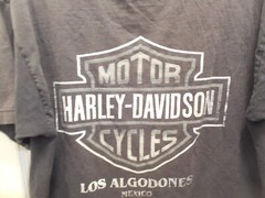 Vintage Harley Davidson Los Algodones T-Shirt Mexico LRG 2 side Black