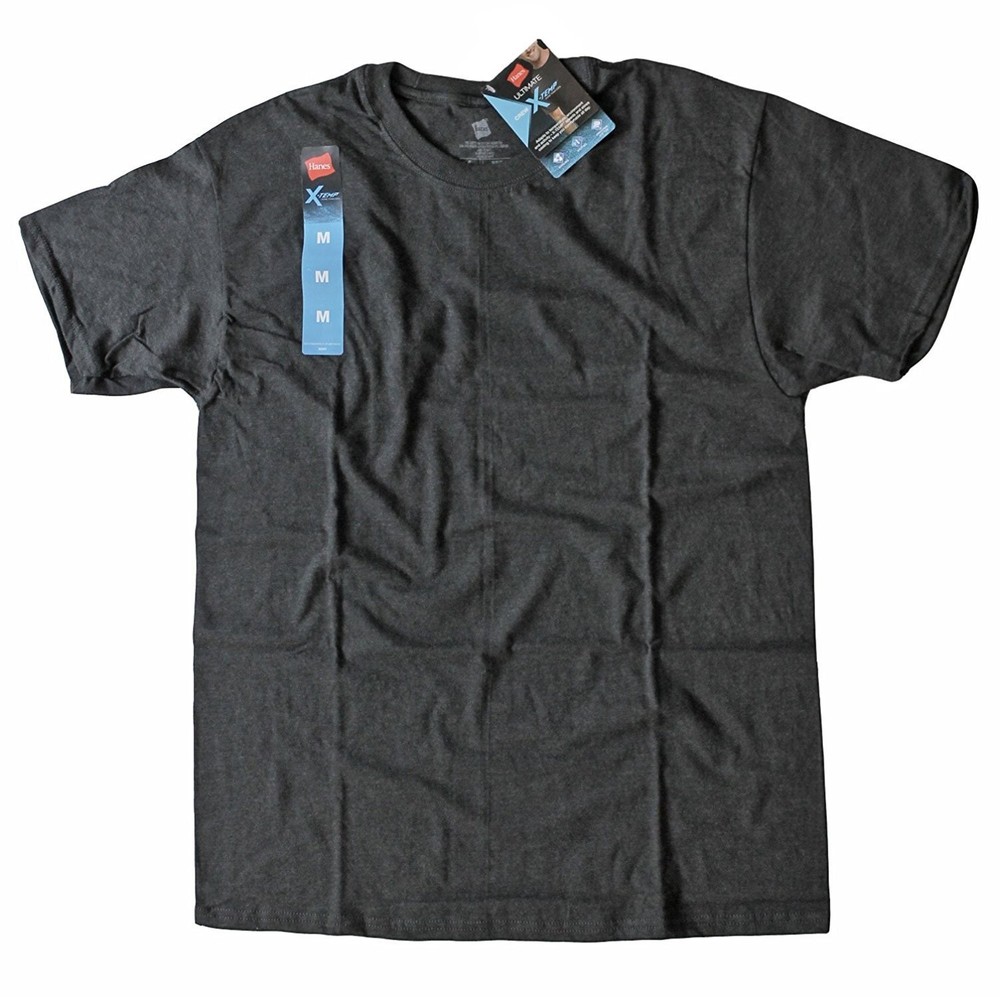 Hanes Mens X-Temp Ultimate Crew Undershirt – 6 Pack (Small, Charcoal Heather)
