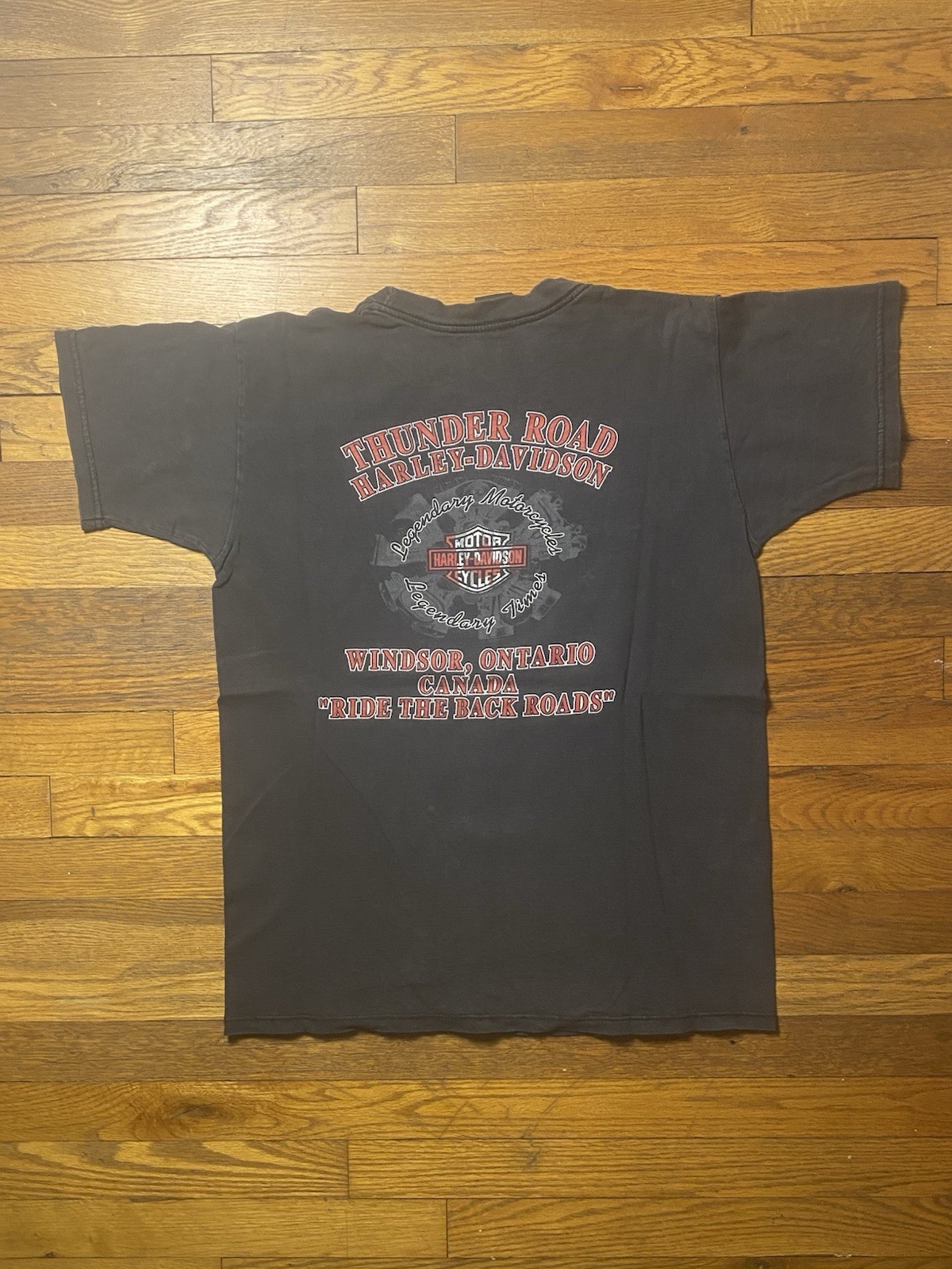 Vintage Harley Davidson Dragon Faded Black T Shirt Size M gallery