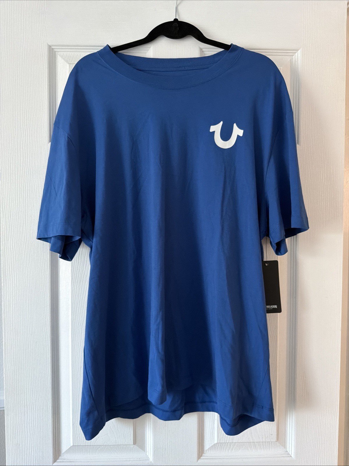 NWT True Religion Mens Buddha Horseshoe 100% Cotton Logo T-Shirt Blue 2XL $62 gallery