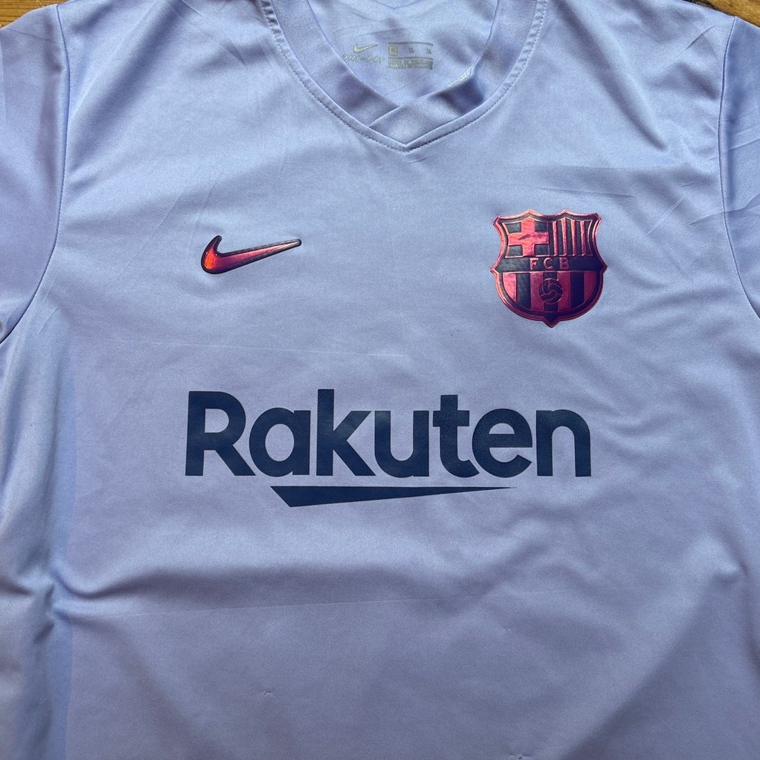 Nike FC Barcelona 21/22 purple 30 away stadium mens soccer jersey SIZE XL gallery