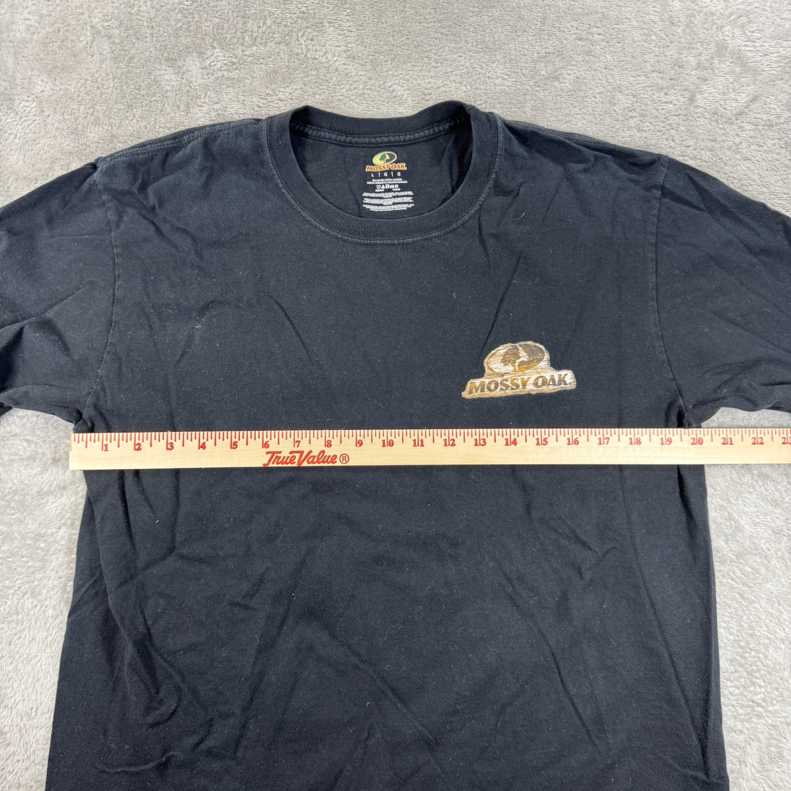 Mossy Oak Men's Black Outdoor Retro Hunting Graphic Tee Shirt Size Large Logo gallery