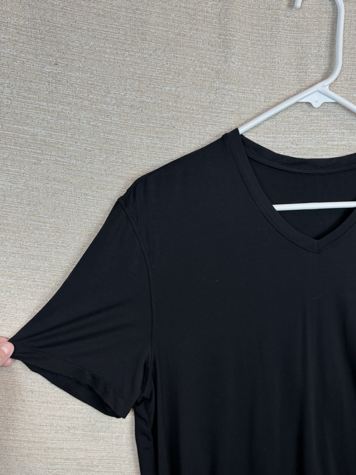 David Archy Size L V Neck Short Sleeve Black Bamboo Under Shirt NWOT gallery