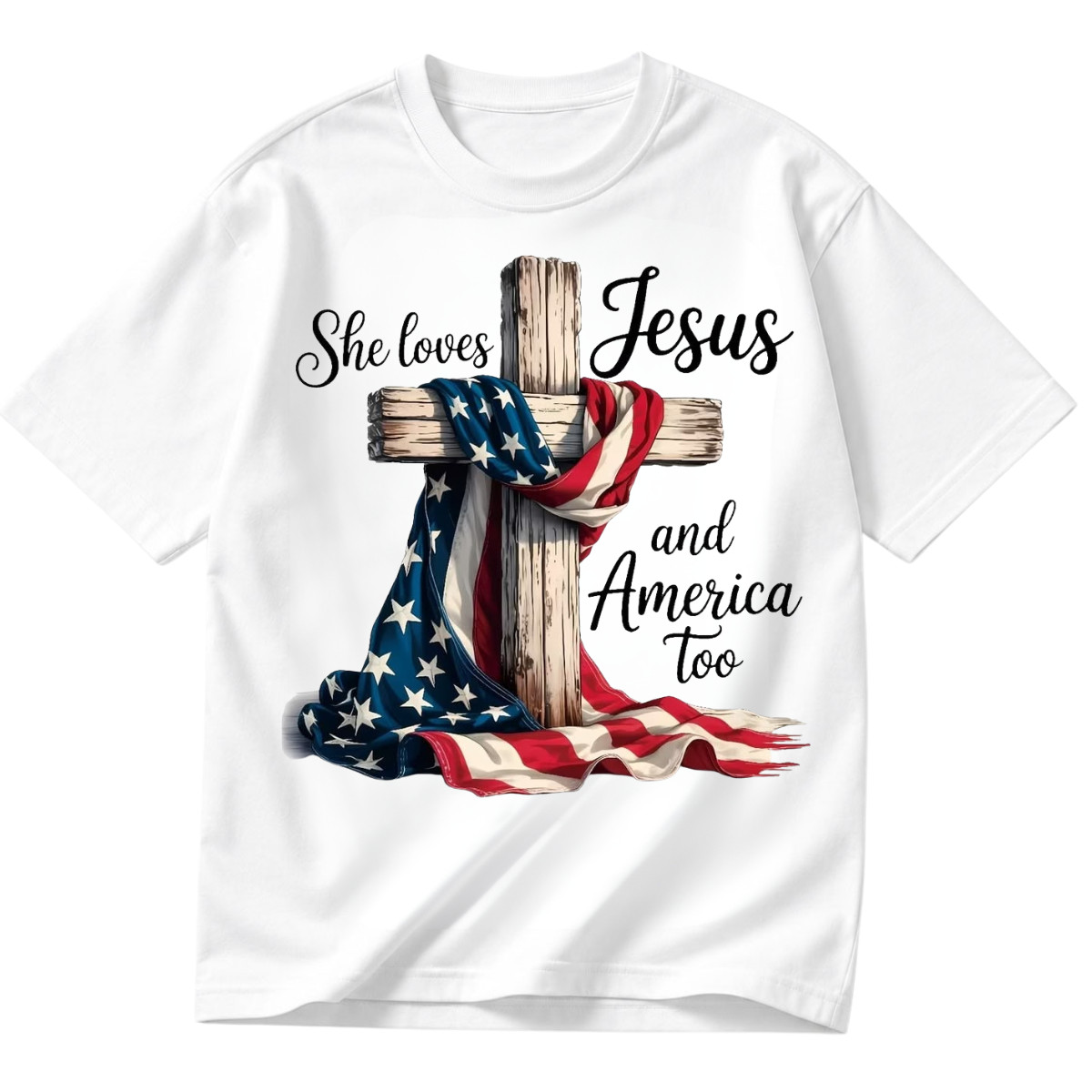 She Loves Jesus And America Too 4th Of July Patriotic Gift T-Shirt Unisex S-5XL gallery