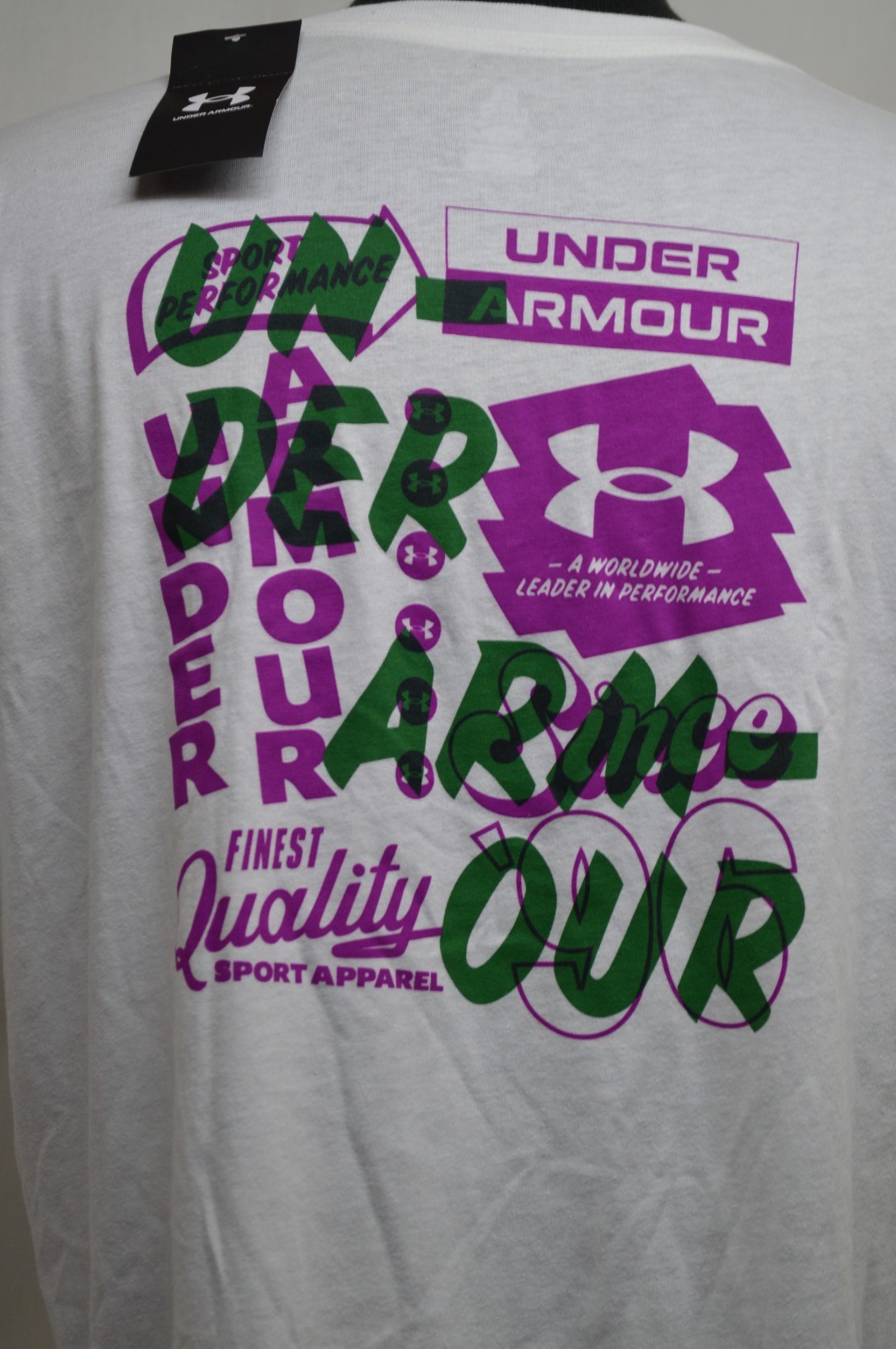 NEW Under Armour Men's Large Vintage Type T-Shirt White Loose NWT gallery