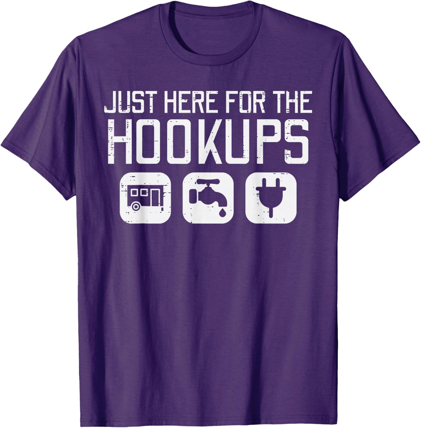 Camping Just Here for Hookups Funny Caravan Camper Men Women T-Shirt gallery