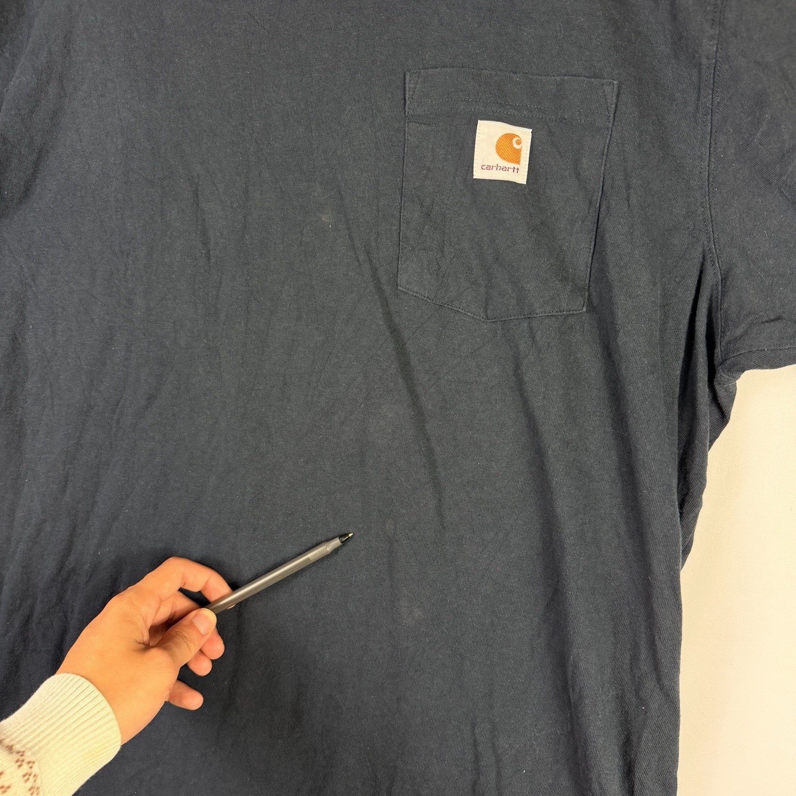 Carhartt T-Shirt Men's L Loose Fit Blue Short Sleeve Pocket Tee 100% Cotton gallery