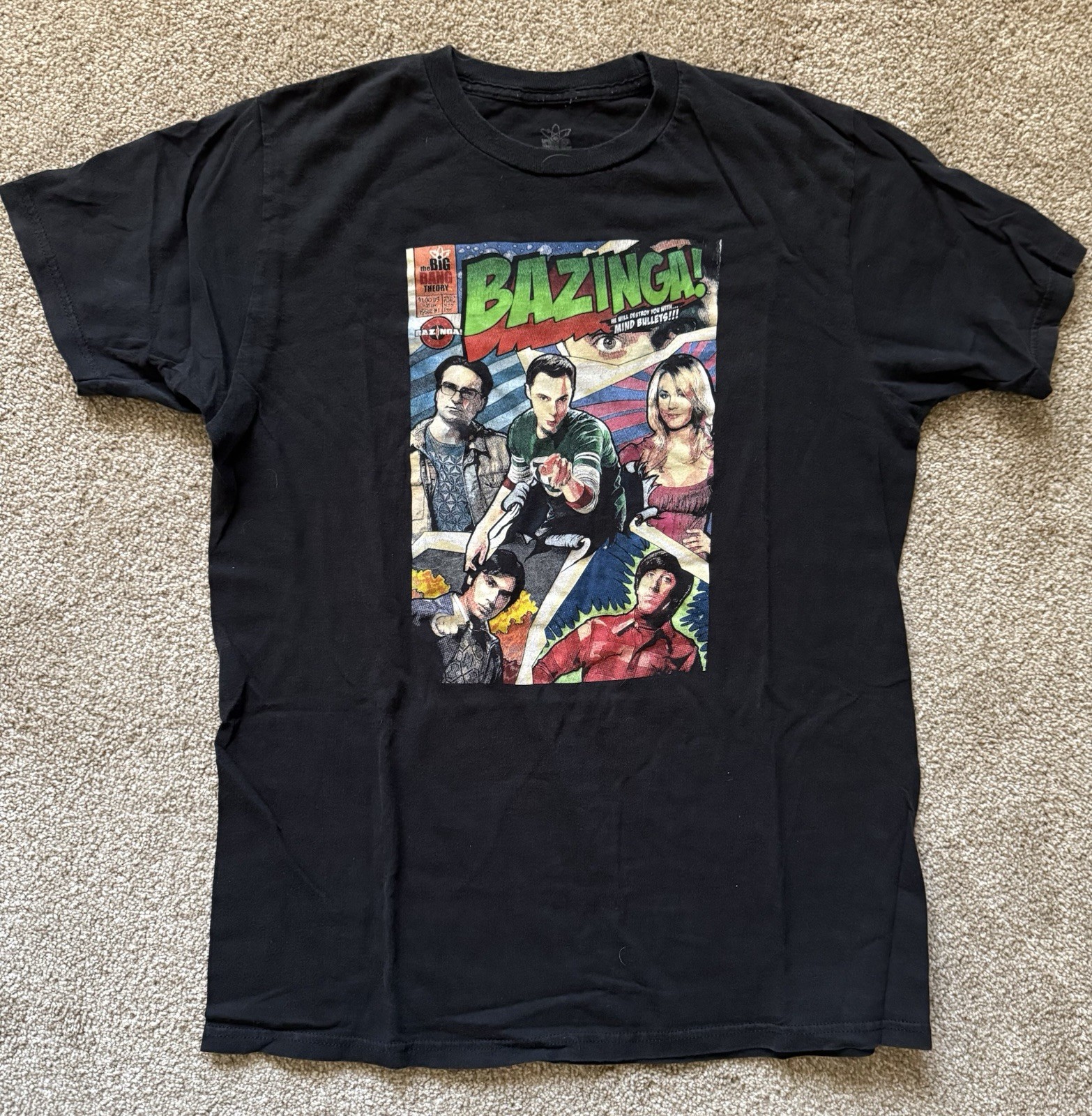 Ripple Junction Big Bang Theory BAZINGA Graphic Black T-Shirt Men’s Sz Large gallery