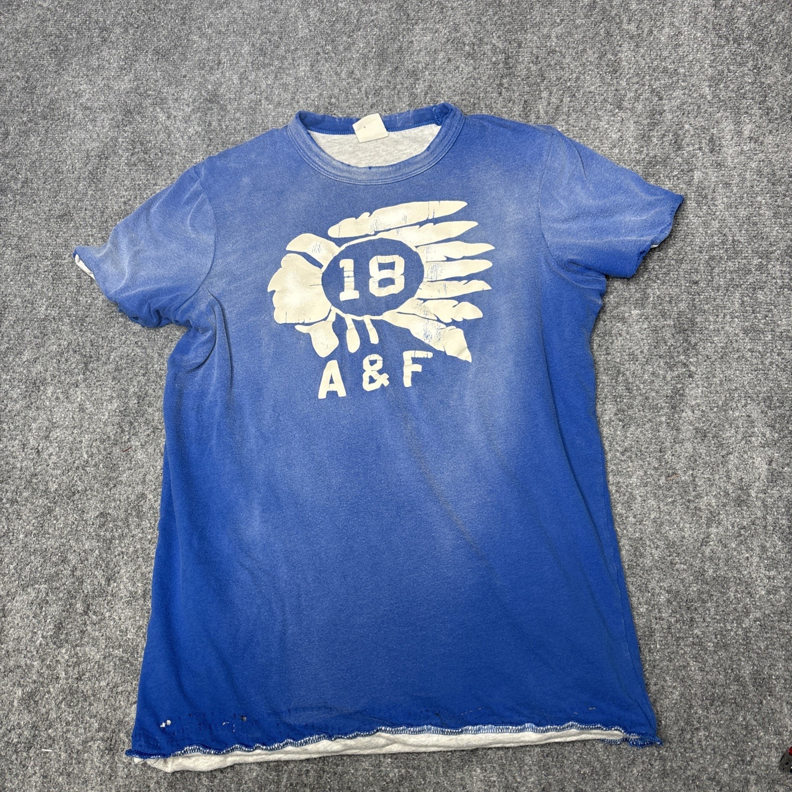 Vintage Abercrombie & Fitch Double Face Reversible Tee A & F Braves Native Small gallery