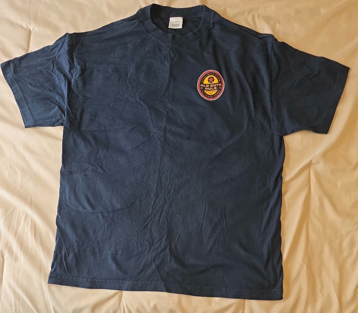 Rainforest Cafe Old Guys Rule T Shirt Mens XL Deep Navy Blue Graphic Tee Y2K