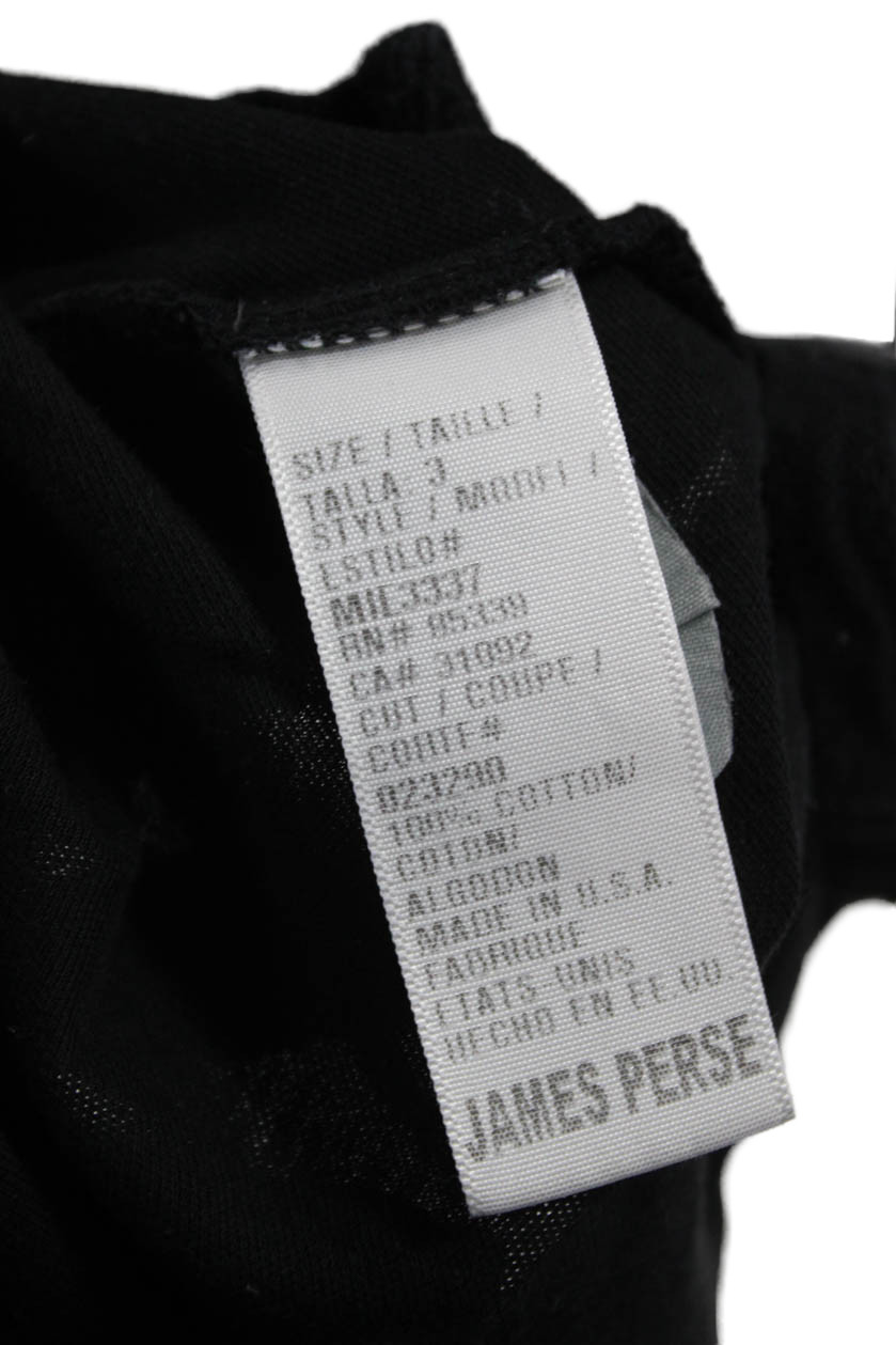 Standard James Perse Mens Polo Shirt Black Short Sleeve Cotton Size 3 gallery