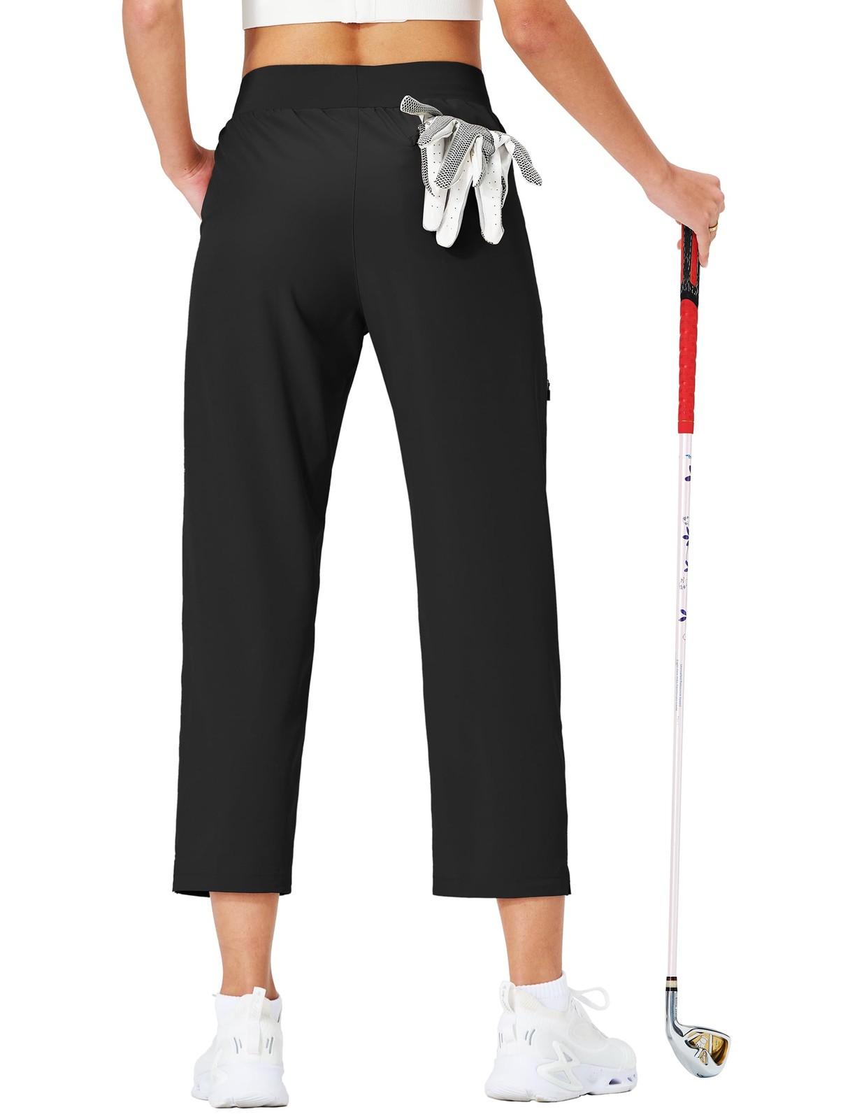 Women’s Golf Pants Lightweight High Waisted 7/8 Ankle Pant with 4 Pockets for At