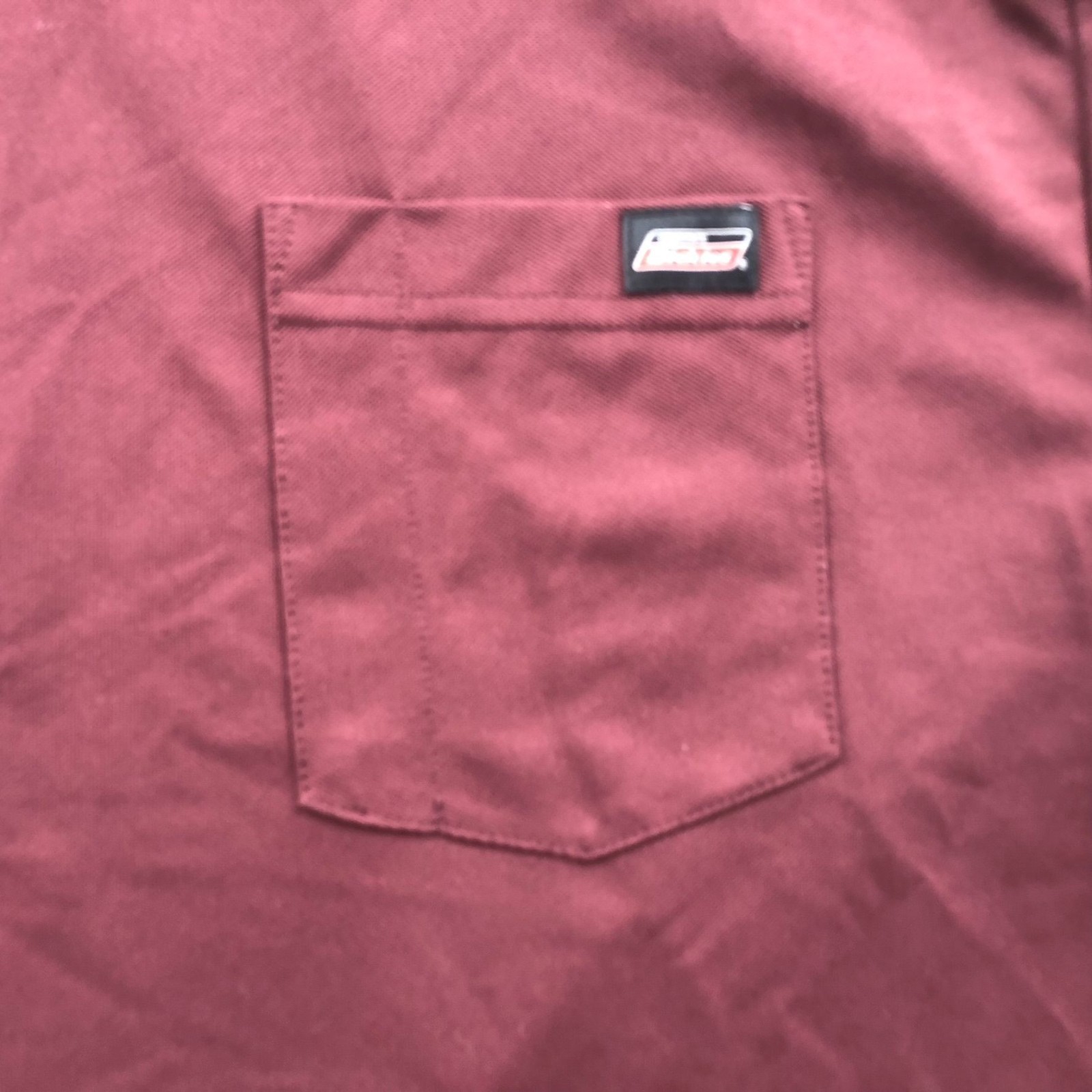 Genuine Dickies Mens Work T-Shirt Large Long Sleeve Pullover Pocket Tee Burgundy gallery