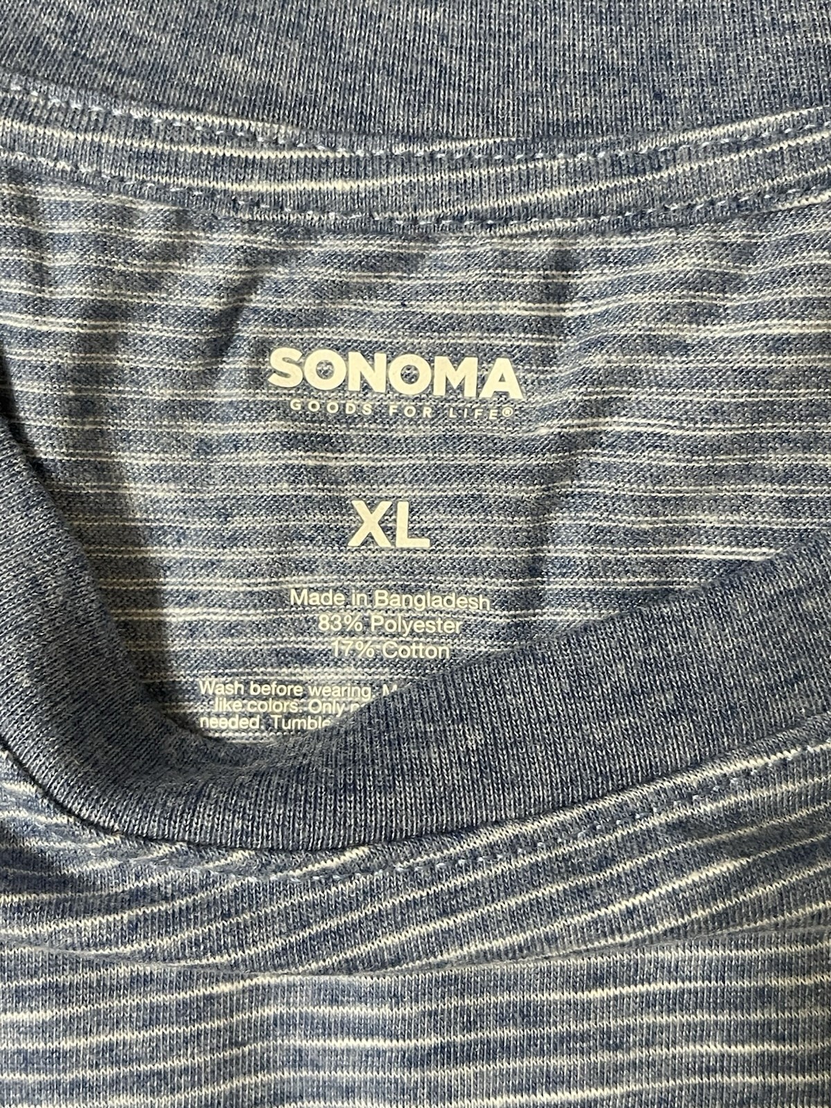 Sonoma The Supersoft Tee Gray Blue Striped T Shirt Set Of 2 Men’s XL - NWT New gallery