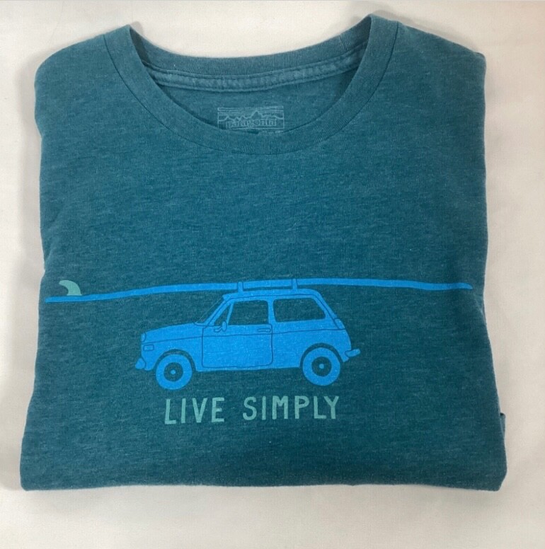 Patagonia Live Simply Car and Surf Board T Shirt Graphic T Shirt Size Small gallery
