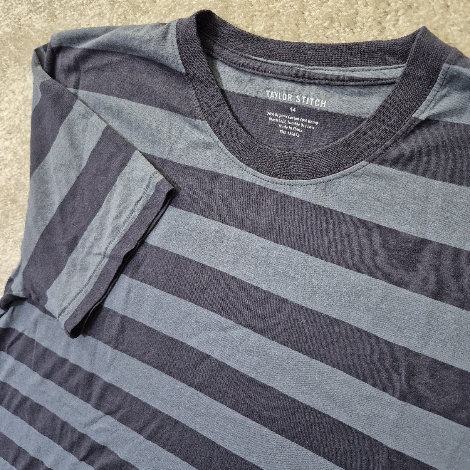 Taylor Stitch Cotton Hemp T Shirt Mens 44 XL Blue Outdoor Coastal Beach Hippie gallery