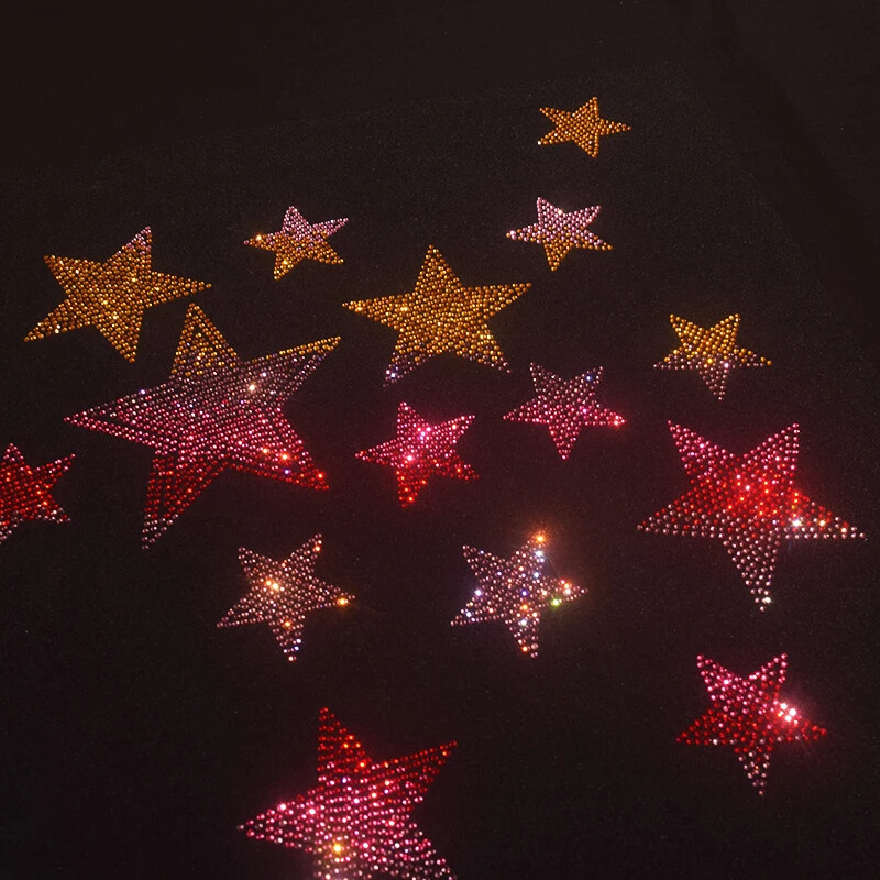 New Men Luxury Diamond Stars Rhinestones Fashion Black T-Shirt High Quality gallery