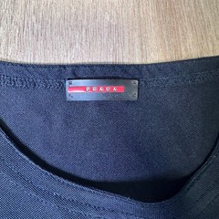 Prada Linea Rossa black long Sleeve Technical Zip Shoulder Top Made in Italy