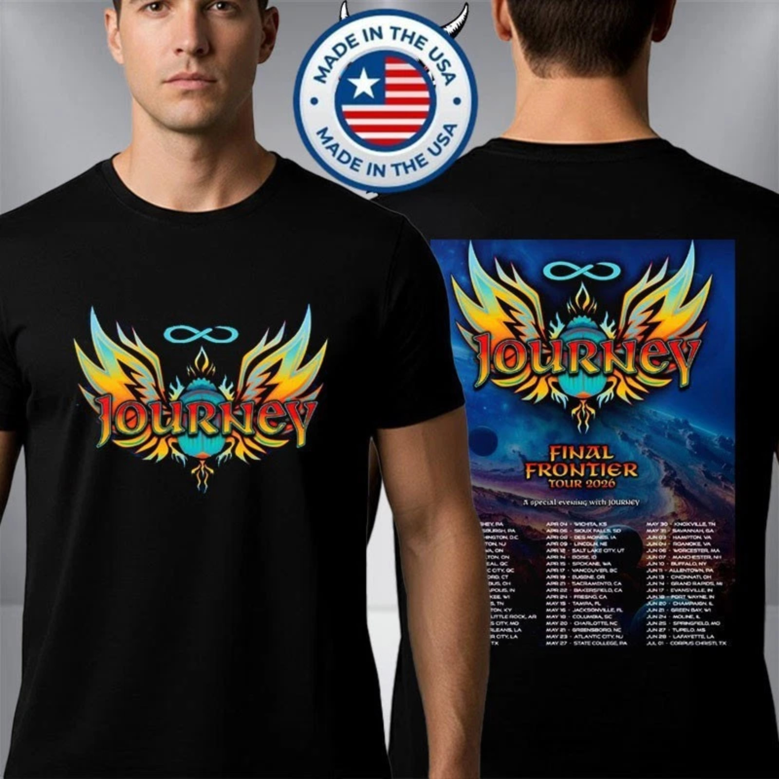 Journey Final Frontier Tour 2026 Double Sided T-Shirt Rock Band Unisex Tee gallery