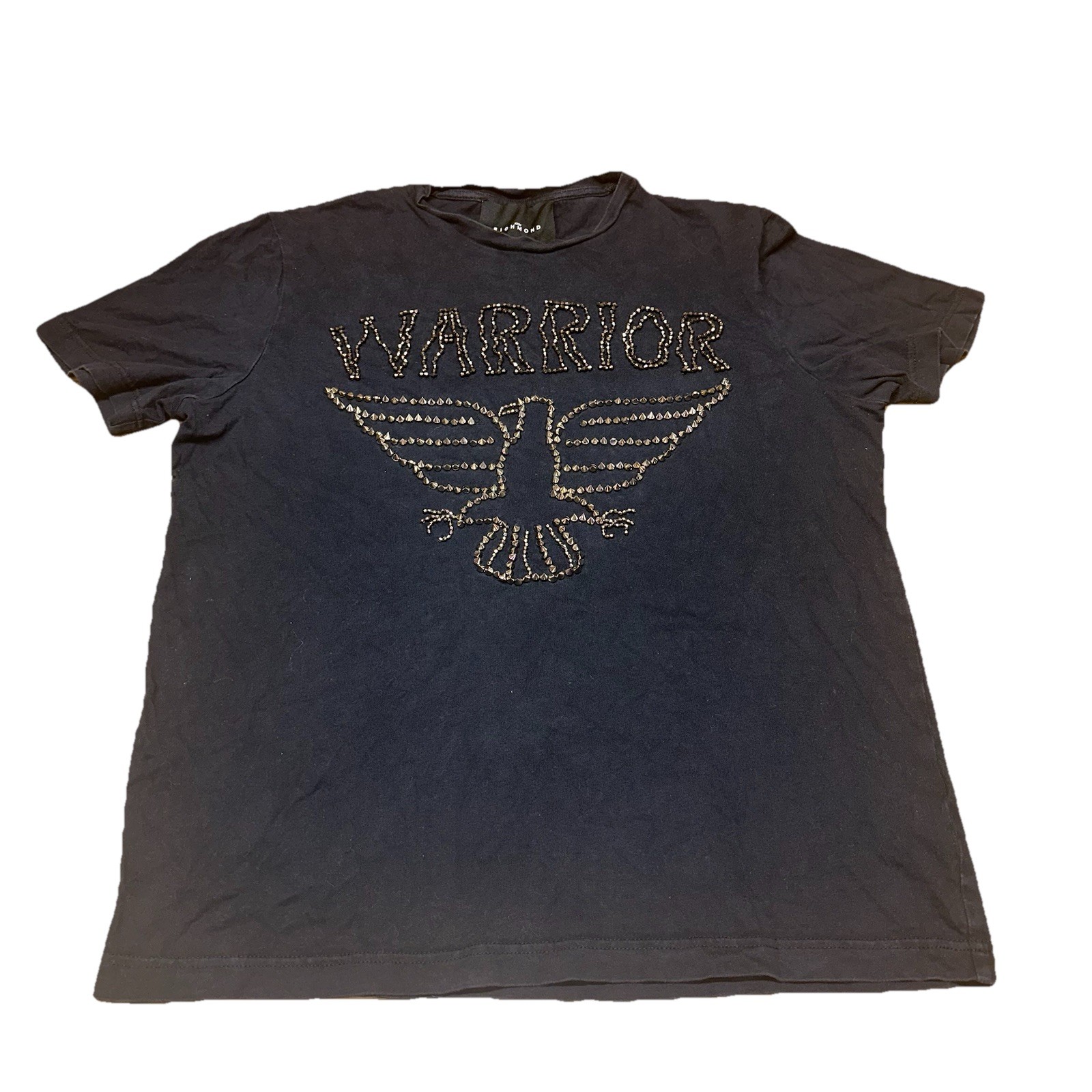Vintage 90’s John Richmond Studded Beaded Warrior Black T-shirt Men’s Large gallery