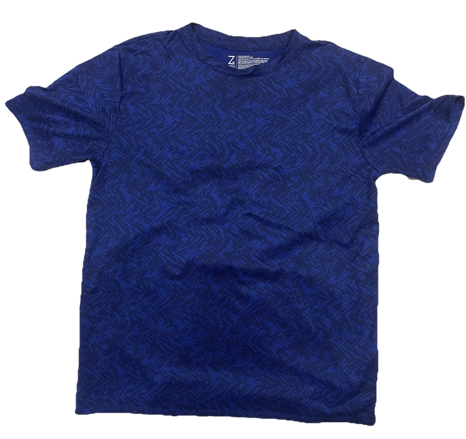 Z By Zella Boys XXL Or Men’s M Performance T-shirt Top Blue Black Short Sleeve gallery