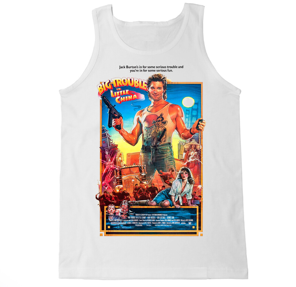 CHINA TROUBLE JACK BURTON RETRO ACTION FILM MOVIE 1980S 80S FUNNY MENS TANK TOP gallery