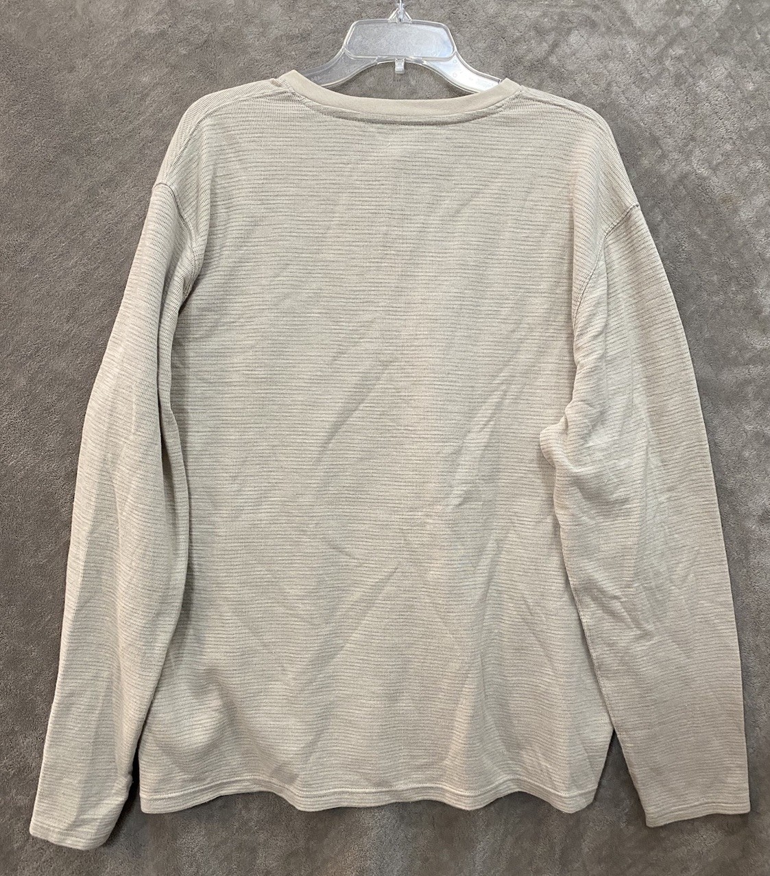 Lucky Brand Shirt Mens 2XL Beige Long Sleeve Henley Tagless Cotton Blend Casual gallery