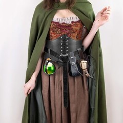 5 PCS Corset Renaissance Belt Pouch Cork Potion Bottle Set Halloween Costume