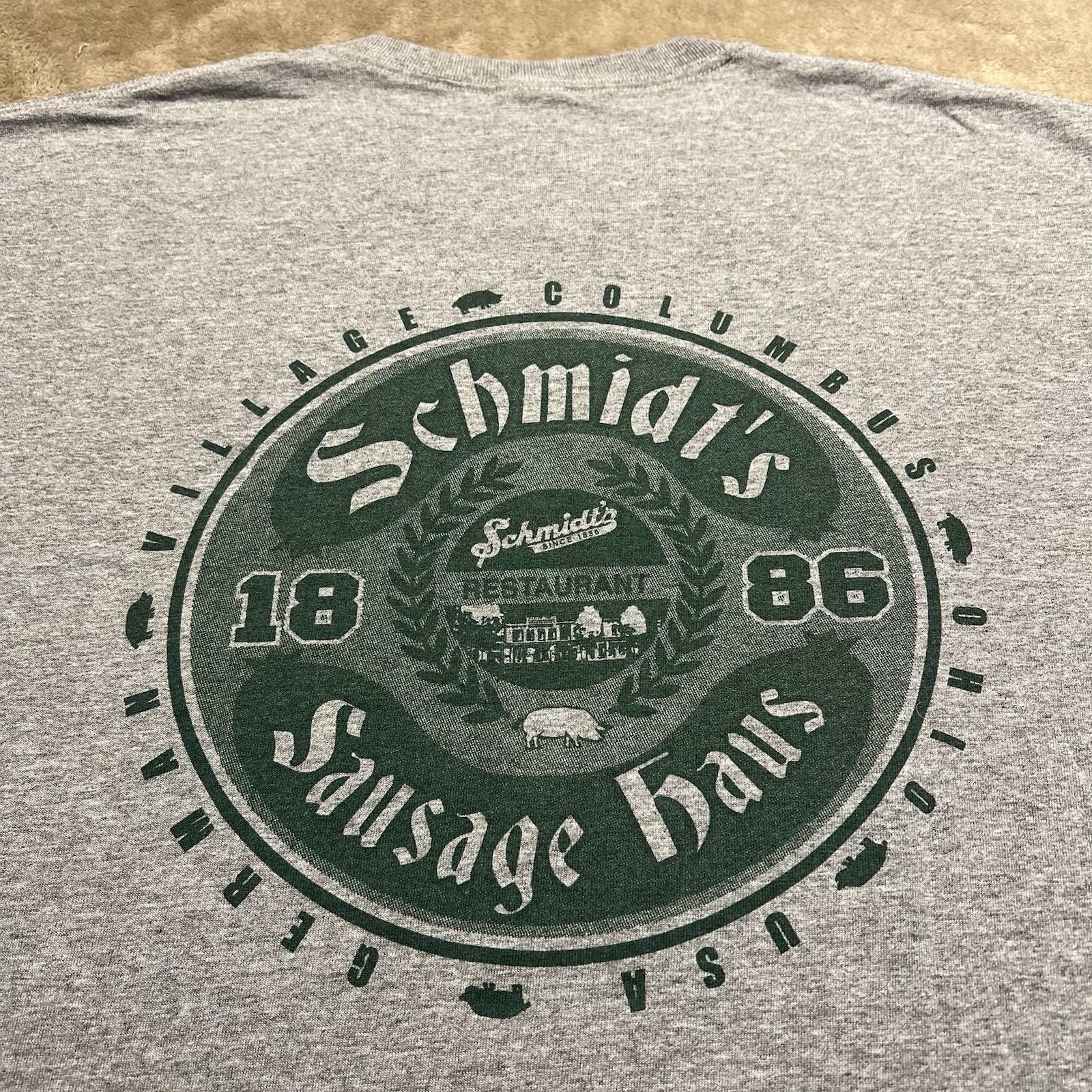Bier = Beer Funny German T Shirt Schmidt’s Sausage Haus XL gallery