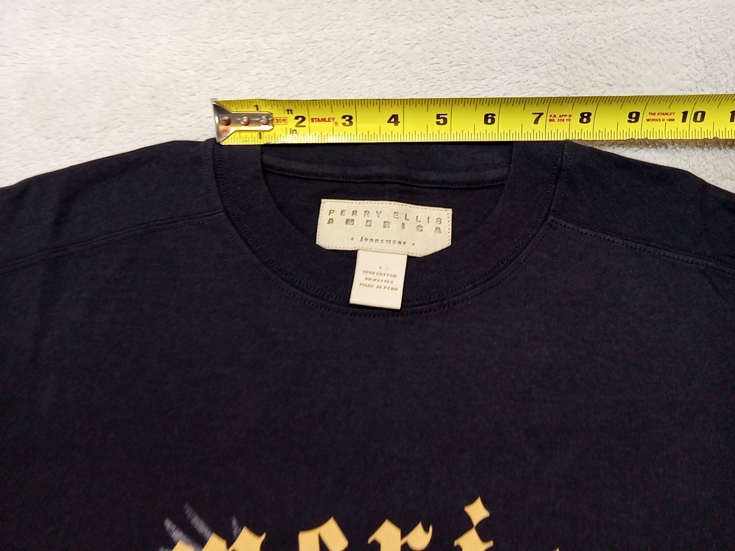 Perry Ellis America Men's Size Large Graphic T-shirt Black 100% Cotton gallery