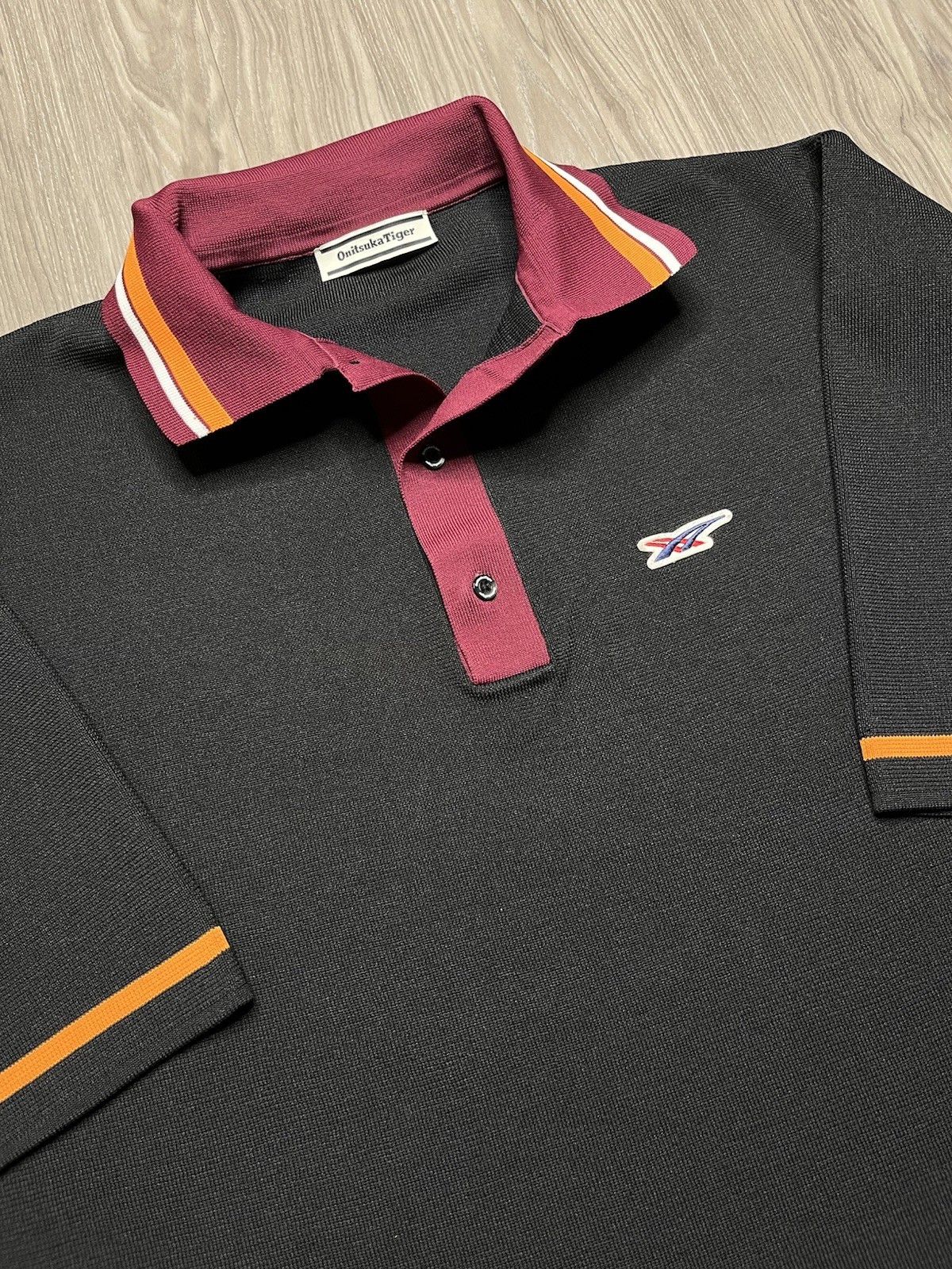 Onitsuka Tiger Oversized Polo shirt athletic Size XL Rare gallery
